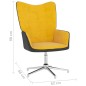 vidaXL Relaxsessel mit Hocker Senfgelb Samt und PVC vidaXL Relaxsessel mit Hocker Senfgelb Samt und PVC