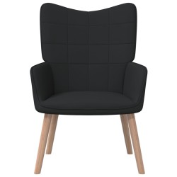 vidaXL Relaxsessel mit Hocker Schwarz Stoff