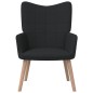 vidaXL Relaxsessel mit Hocker Schwarz Stoff vidaXL Relaxsessel mit Hocker Schwarz Stoff