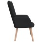 vidaXL Relaxsessel mit Hocker Schwarz Stoff vidaXL Relaxsessel mit Hocker Schwarz Stoff