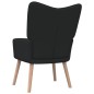 vidaXL Relaxsessel mit Hocker Schwarz Stoff vidaXL Relaxsessel mit Hocker Schwarz Stoff