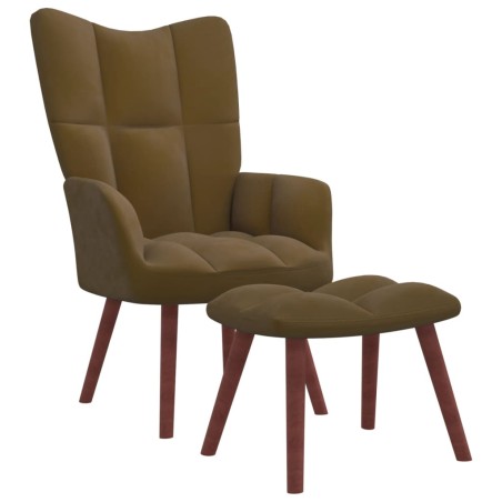 vidaXL Relaxsessel mit Hocker Braun Samt