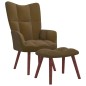 vidaXL Relaxsessel mit Hocker Braun Samt vidaXL Relaxsessel mit Hocker Braun Samt