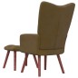vidaXL Relaxsessel mit Hocker Braun Samt vidaXL Relaxsessel mit Hocker Braun Samt