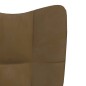 vidaXL Relaxsessel mit Hocker Braun Samt vidaXL Relaxsessel mit Hocker Braun Samt