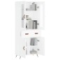 Highboard Weiß 69,5x34x180 cm Holzwerkstoff Highboard Weiß 69,5x34x180 cm Holzwerkstoff