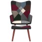 vidaXL Relaxsessel mit Hocker Patchwork Stoff vidaXL Relaxsessel mit Hocker Patchwork Stoff