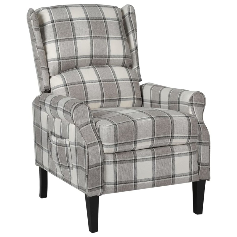 vidaXL Relaxsessel Verstellbar Grau Stoff vidaXL Relaxsessel Verstellbar Grau Stoff