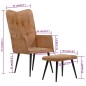 vidaXL Ohrensessel mit Hocker Braun Canvas vidaXL Ohrensessel mit Hocker Braun Canvas