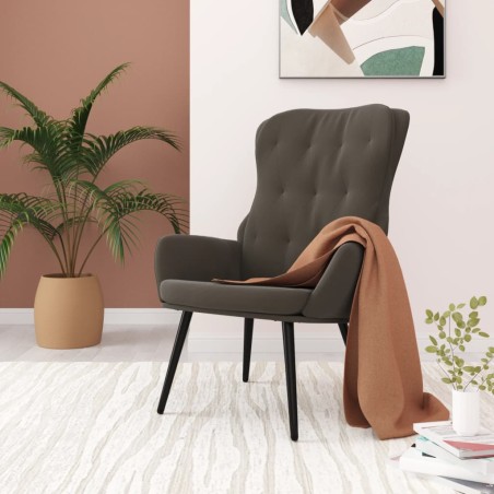 vidaXL Relaxsessel Dunkelgrau Samt