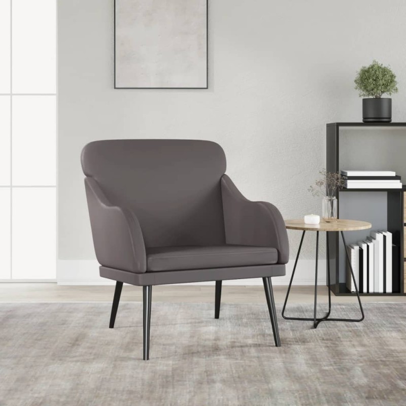 vidaXL Sessel Grau 63x76x80 cm Kunstleder vidaXL Sessel Grau 63x76x80 cm Kunstleder