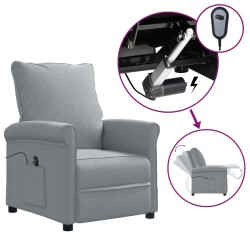 vidaXL Relaxsessel Elektrisch Hellgrau Stoff