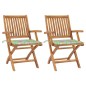 vidaXL Gartenstühle 2 Stk. mit Blattmuster-Kissen Massivholz Teak vidaXL Gartenstühle 2 Stk. mit Blattmuster-Kissen Massivholz Teak