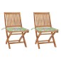 vidaXL Gartenstühle 2 Stk. mit Blattmuster-Kissen Massivholz Teak vidaXL Gartenstühle 2 Stk. mit Blattmuster-Kissen Massivholz Teak