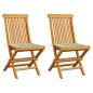 vidaXL Gartenstühle mit Blattmuster-Kissen 2 Stk. Massivholz Teak vidaXL Gartenstühle mit Blattmuster-Kissen 2 Stk. Massivholz Teak