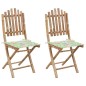 vidaXL Klappbare Gartenstühle 2 Stk. mit Kissen Bambus vidaXL Klappbare Gartenstühle 2 Stk. mit Kissen Bambus