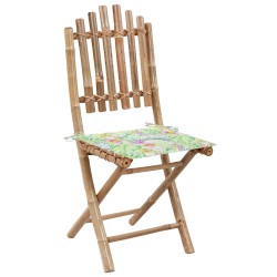 vidaXL Klappbare Gartenstühle 2 Stk. mit Kissen Bambus