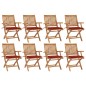 vidaXL Klappbare Gartenstühle mit Kissen 8 Stk. Massivholz Teak vidaXL Klappbare Gartenstühle mit Kissen 8 Stk. Massivholz Teak