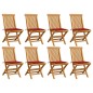 vidaXL Gartenstühle mit Roten Kissen 8 Stk. Massivholz Teak vidaXL Gartenstühle mit Roten Kissen 8 Stk. Massivholz Teak