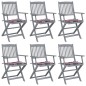 vidaXL Klappbare Gartenstühle 6 Stk. mit Kissen Massivholz Akazie vidaXL Klappbare Gartenstühle 6 Stk. mit Kissen Massivholz Akazie