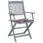 vidaXL Klappbare Gartenstühle 6 Stk. mit Kissen Massivholz Akazie vidaXL Klappbare Gartenstühle 6 Stk. mit Kissen Massivholz Akazie