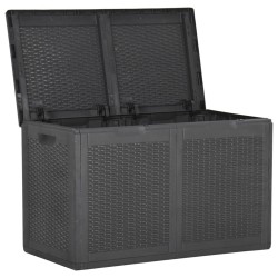 vidaXL Garten-Aufbewahrungsbox 180 L Schwarz PP Rattan