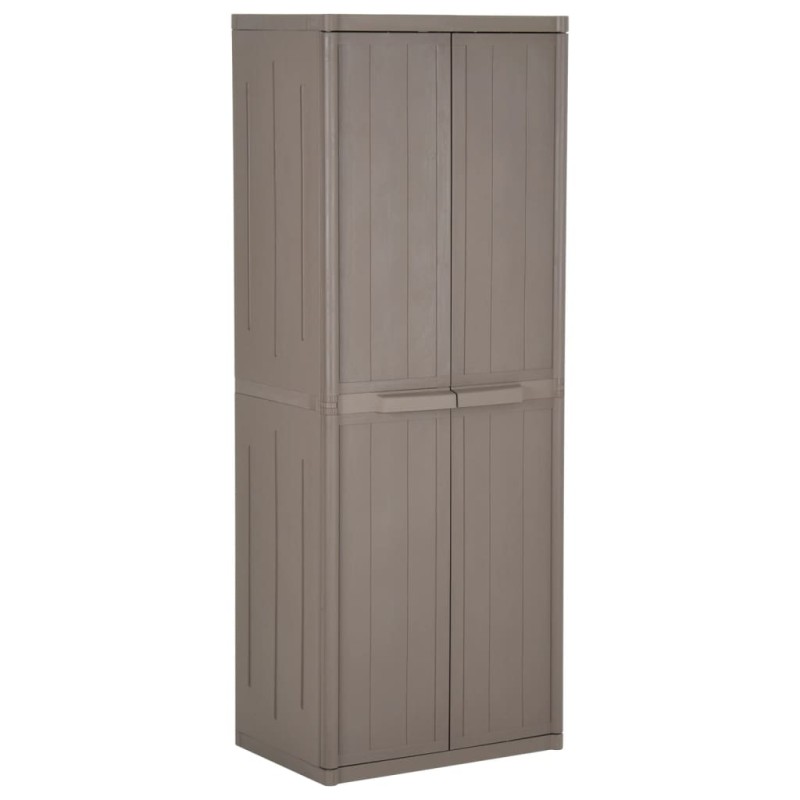 vidaXL Gartenschrank Braun 65x45x172 cm PP Holz-Optik vidaXL Gartenschrank Braun 65x45x172 cm PP Holz-Optik
