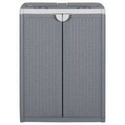 vidaXL Mülleimer mit 2 Klappen Grau 65x45x88 cm PP