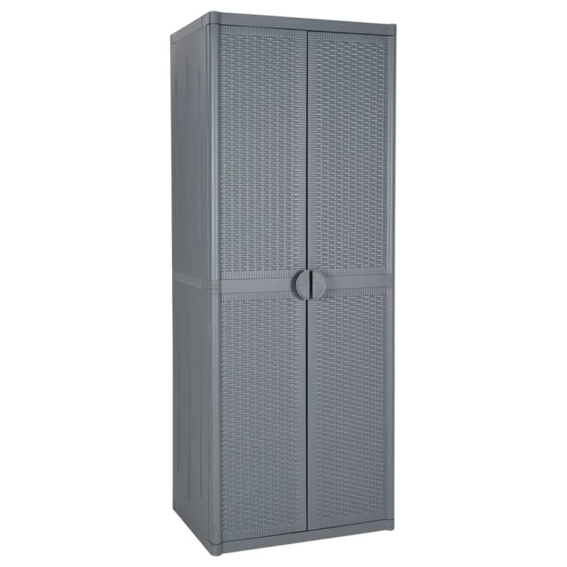 vidaXL Gartenschrank Grau 65x45x172 cm PP Rattan vidaXL Gartenschrank Grau 65x45x172 cm PP Rattan