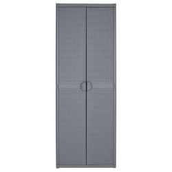 vidaXL Gartenschrank Grau 65x45x172 cm PP Rattan