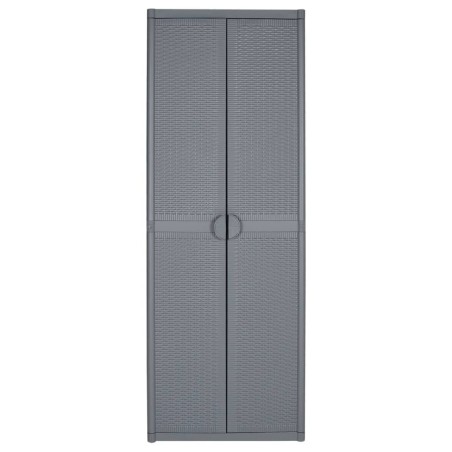 vidaXL Gartenschrank Grau 65x45x172 cm PP Rattan