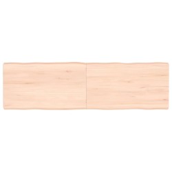 vidaXL Tischplatte 140x40x6 cm Massivholz Eiche Unbehandelt Baumkante