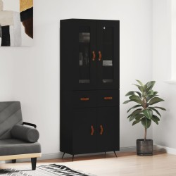 vidaXL Highboard Schwarz 69,5x34x180 cm Holzwerkstoff