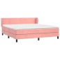 vidaXL Boxspringbett mit Matratze Rosa 160x200 cm Samt vidaXL Boxspringbett mit Matratze Rosa 160x200 cm Samt