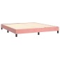 vidaXL Boxspringbett mit Matratze Rosa 160x200 cm Samt vidaXL Boxspringbett mit Matratze Rosa 160x200 cm Samt