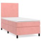 vidaXL Boxspringbett mit Matratze Rosa 80x200 cm Samt vidaXL Boxspringbett mit Matratze Rosa 80x200 cm Samt