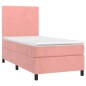 vidaXL Boxspringbett mit Matratze Rosa 80x200 cm Samt vidaXL Boxspringbett mit Matratze Rosa 80x200 cm Samt
