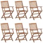 vidaXL Klappbare Gartenstühle 6 Stk. mit Kissen Massivholz Akazie vidaXL Klappbare Gartenstühle 6 Stk. mit Kissen Massivholz Akazie