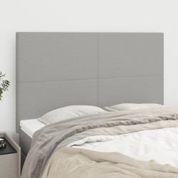 vidaXL Kopfteile 4 Stk. Hellgrau 72x5x78/88 cm Stoff