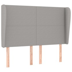 vidaXL Kopfteil mit Ohren Hellgrau 147x23x118/128 cm Stoff