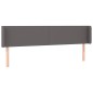vidaXL Kopfteil mit Ohren Grau 203x16x78/88 cm Kunstleder