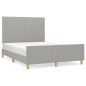 vidaXL Bettgestell mit Kopfteil Hellgrau 140x200 cm Stoff vidaXL Bettgestell mit Kopfteil Hellgrau 140x200 cm Stoff