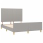 vidaXL Bettgestell mit Kopfteil Hellgrau 140x200 cm Stoff vidaXL Bettgestell mit Kopfteil Hellgrau 140x200 cm Stoff