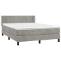 vidaXL Boxspringbett mit Matratze Hellgrau 140x190 cm Samt vidaXL Boxspringbett mit Matratze Hellgrau 140x190 cm Samt