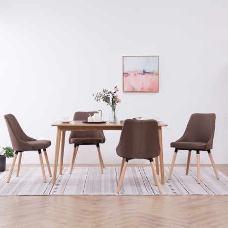 vidaXL Esszimmerstühle 4 Stk. Braun Stoff
