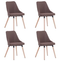 vidaXL Esszimmerstühle 4 Stk. Braun Stoff