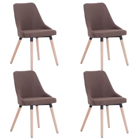 vidaXL Esszimmerstühle 4 Stk. Braun Stoff