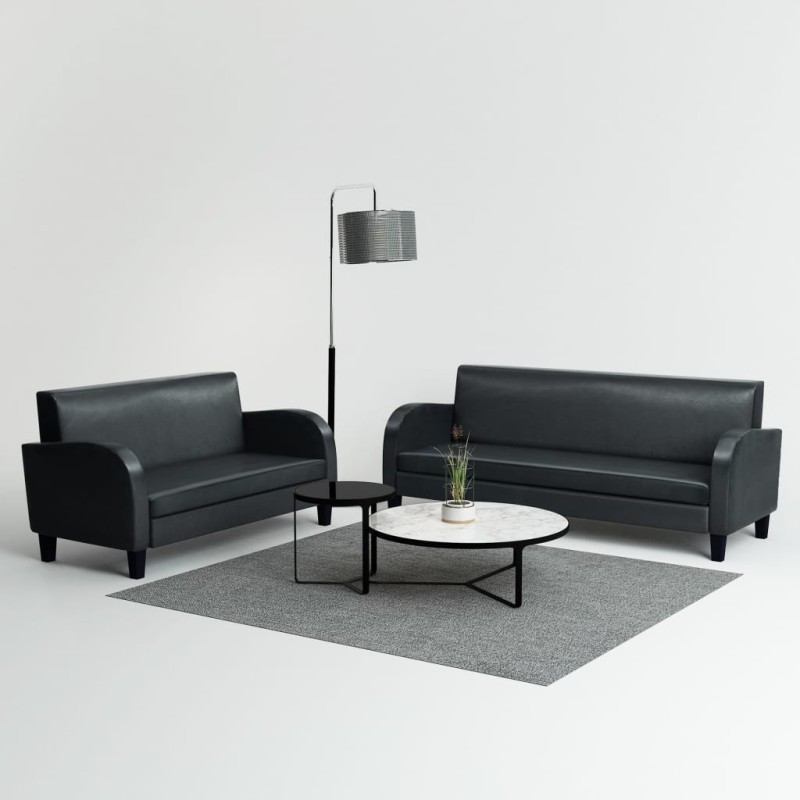 vidaXL 2-tlg. Sofa-Set Kunstleder Schwarz vidaXL 2-tlg. Sofa-Set Kunstleder Schwarz
