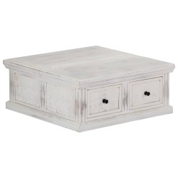 vidaXL Couchtisch Weiß 70x70x30 cm Massivholz Mango