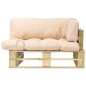 vidaXL Outdoor-Sofa Paletten mit Kissen in Sandfarben Kiefernholz vidaXL Outdoor-Sofa Paletten mit Kissen in Sandfarben Kiefernholz
